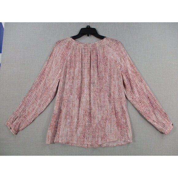 DKNY Jeans Womens Button-Front Long Sleeve Blouse S Multicolor Textured Print Ma - Picture 7 of 9